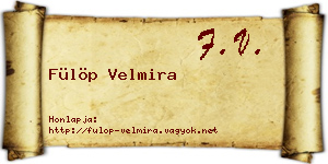 Fülöp Velmira névjegykártya